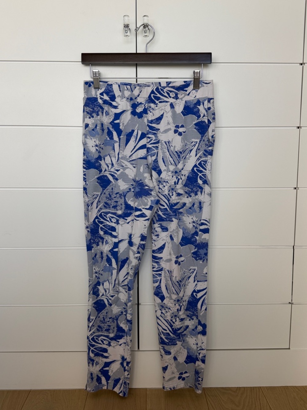 Blue Floral Ankle Pants - Women